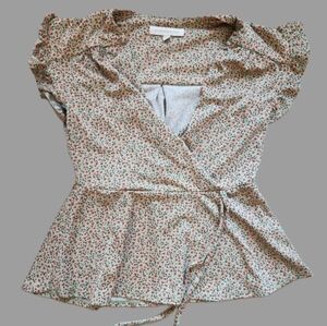 Floral Medium little‎ Flowers Wrap Style Top with flair montea los angeles